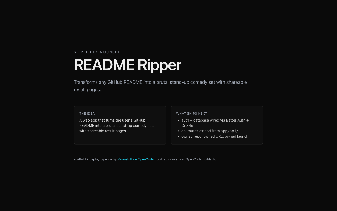 README Ripper deployed app preview